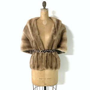 Antique Mink Stole Wrap - Vintage Glamourpuss Cape
